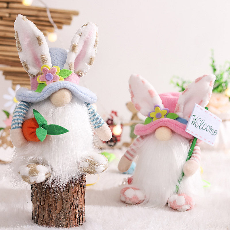 Easter Cute Bunny Ears Faceless Old Man Doll